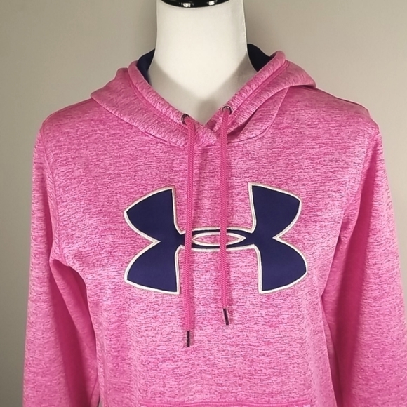Under Armour Women's Hoodie Size S Storm 1 Coldgear Fleece Spell Out - Picture 2 of 7